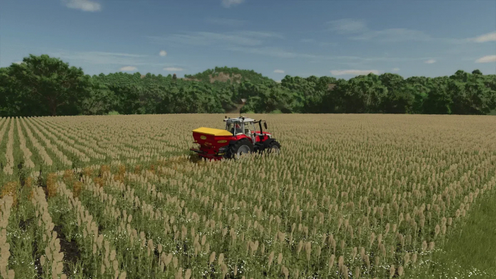 fs25-mods,  FS25 Bredal F2WS4000 mod in a field, spreading fertilizer in Farming Simulator 25.