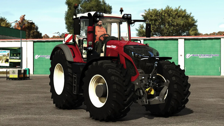 fs25-mods,  FS25 mod Fendt Vario 900 Series tractor parked in front of a shop