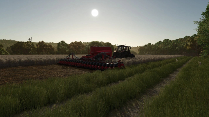 fs25-mods,  FS25 mod Horsch Maestro 2450SV Semi-Direct in a sunlit field scene in Farming Simulator 25.