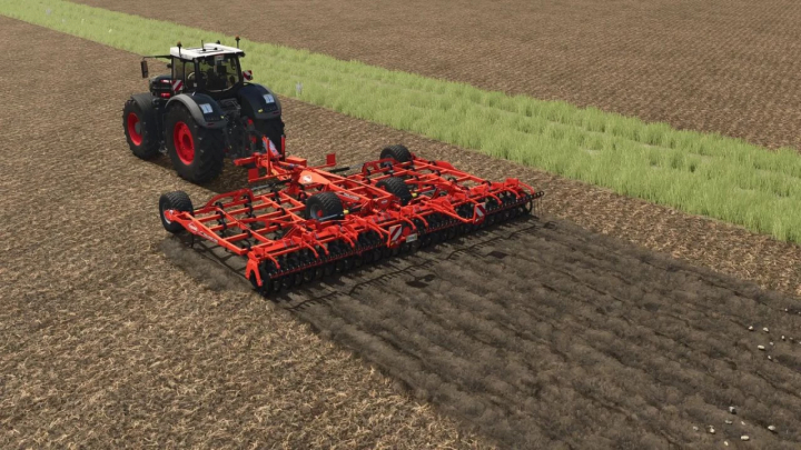 fs25-mods,  Kuhn Prolander 7500 plow in FS25 mod working on a field