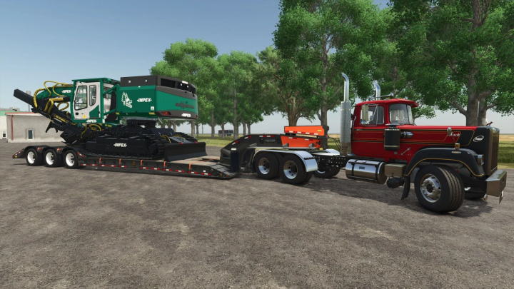 fs25-mods,  Mack 1979 truck with trailer in FS25 mods, showcasing Farming Simulator 25 vehicle.