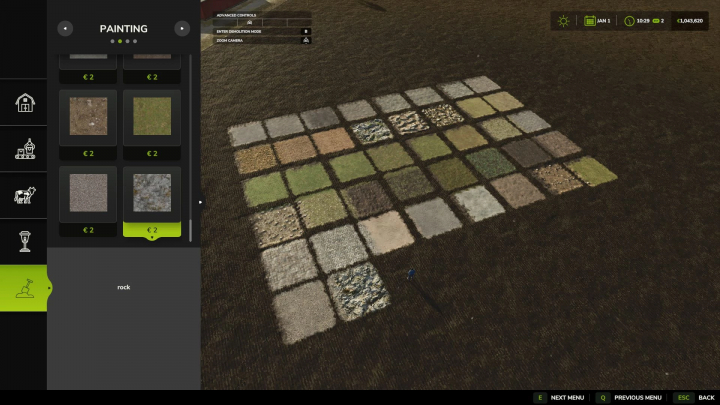 fs25-mods,  FS25 mods showcase various ground paint textures in Farming Simulator 25, enhancing terrain customization.