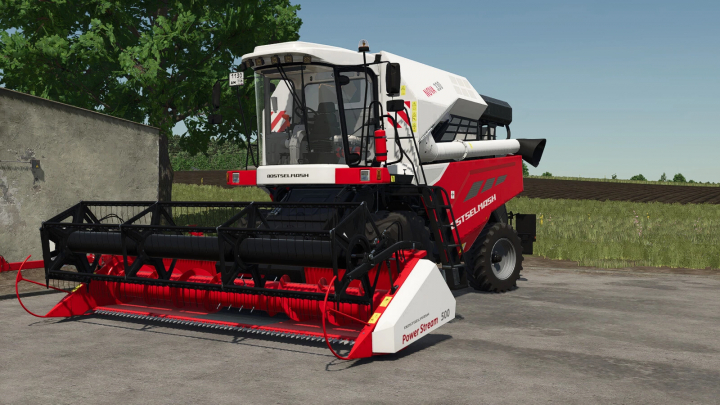 fs25-mods,  FS25 mod Rostselmash Nova 330 v1.0.0.0 harvester in a field setting.