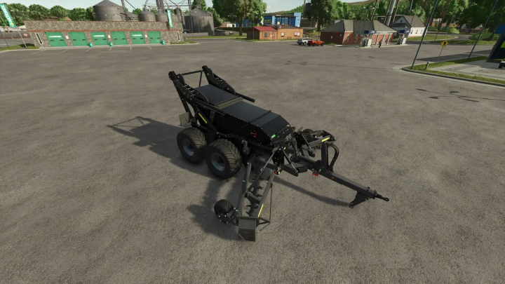 fs25-mods, Scorpio 550+ Black mod for FS25 in a parking lot, showcasing the equipment's design and features.