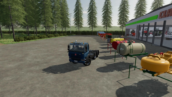 fs22-mods,  FS22 Tatra Phoenix RHD 6x6 Agro-Truck mod near agricultural equipment in Farming Simulator 22.