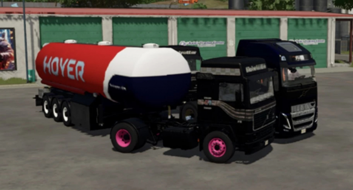 fs25-mods,  Volvo F16 truck with Hoyer tanker trailer in FS25 mods.