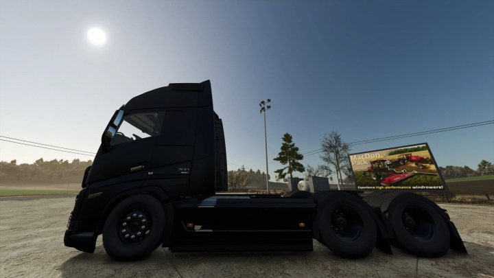 fs25-mods,  Volvo FH16 truck parked in FS25 mod, showcasing Farming Simulator 25 with clear sky backdrop.