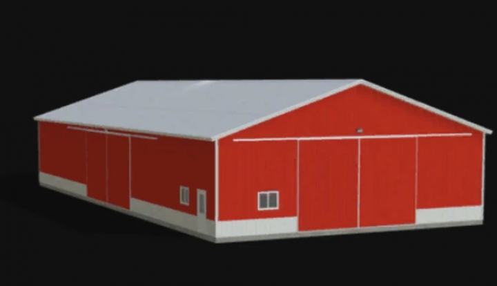 fs25-mods,  FS25 mod: Western Iowa Machine Shed, red building with sliding doors.