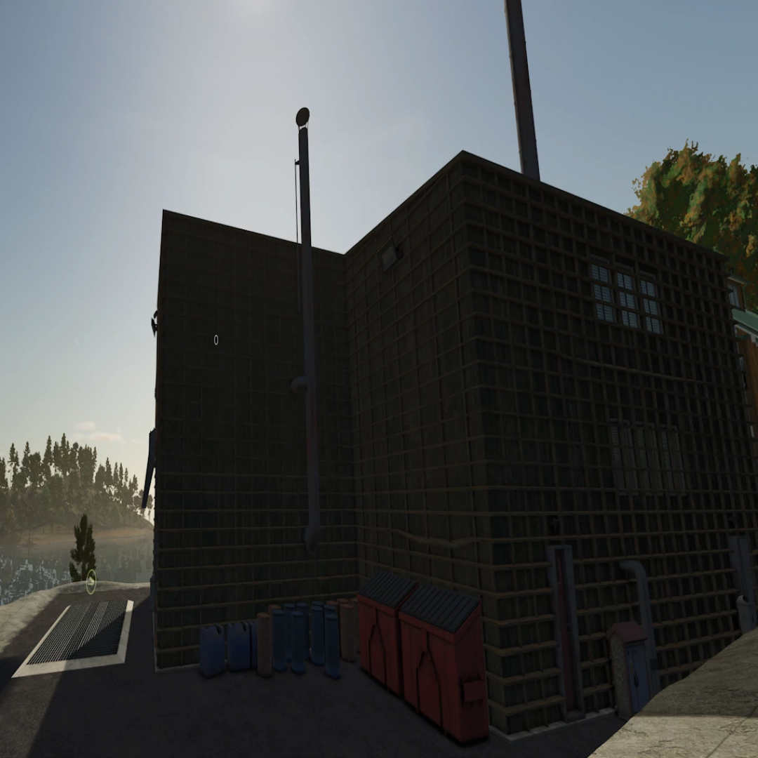 FS25 mod Biomass heating plant 1.0 with industrial building in Farming Simulator 25.