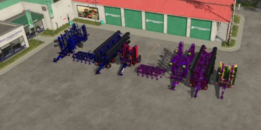 FS25 mods: Various cultivators and plows on display in Farming Simulator 25 mod Cultivators/disk harrows and plows v1.0.0.0.