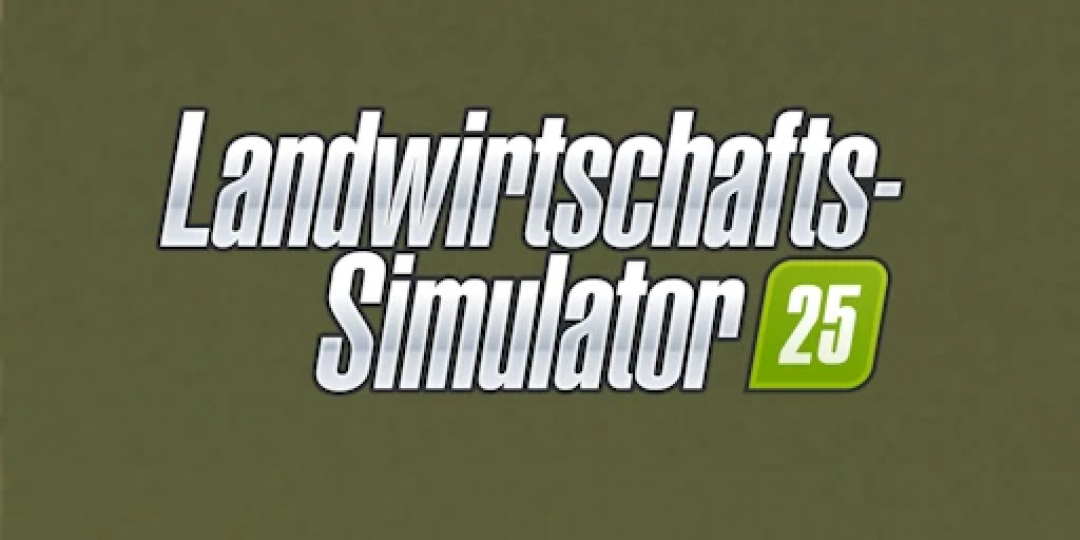 Logo of Farming Simulator 25 game title, showcasing an upcoming FS25 mod for Empty 4-way map EU TemplateMap X4 v1.0.0.1.