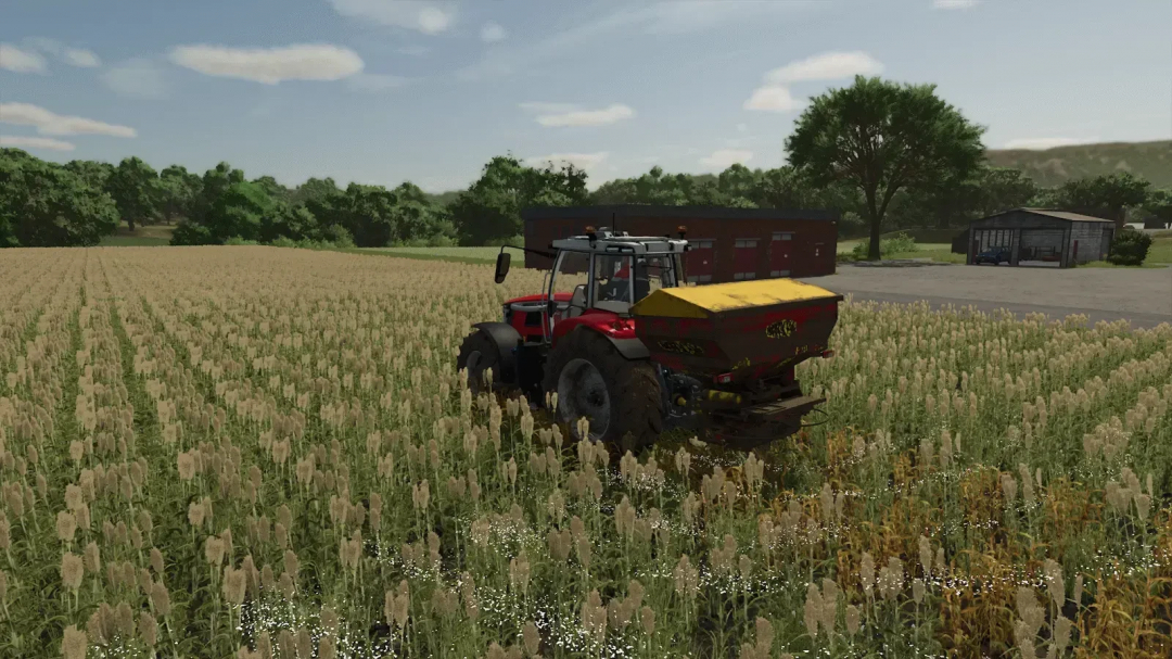 FS25 Bredal F2WS4000 mod in a wheat field, Farming Simulator 25.