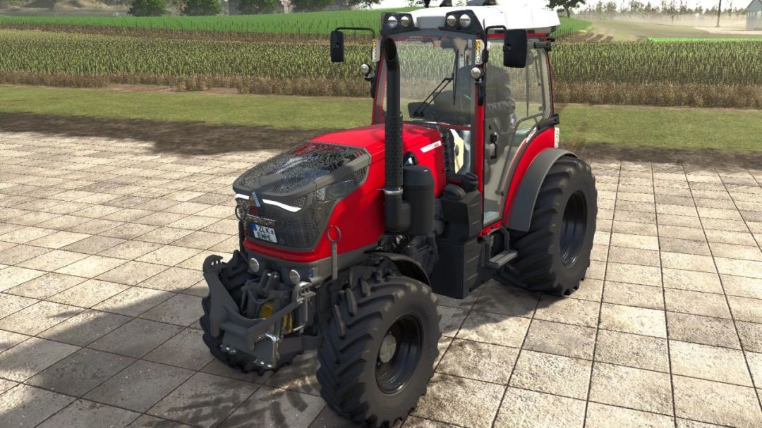 Fendt 200 Vario Turbo v1.1.0.0 mod for Farming Simulator 25 on a paved farm road.