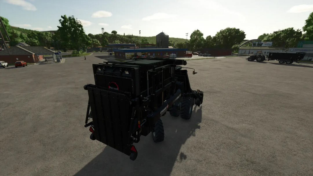 Farming Simulator 25 Module Express 635 PBSMods Black Edition mod in a parking area.