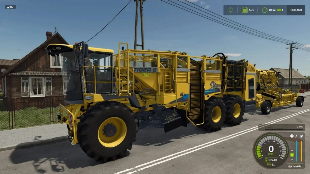 Yellow Ropa Tiger 6S harvester in Farming Simulator 25 mod, version 1.0.1.0