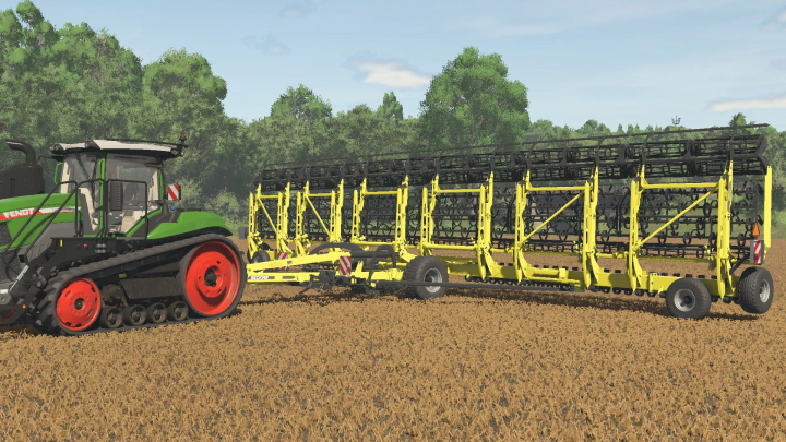 fs25-mods,  FS25 mod Bednar SWIFTER SM 18000 v1.0.0.0 attached to a tractor in a field, Farming Simulator 25