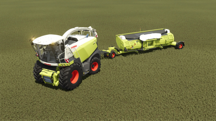 fs25-mods, CLAAS tractor with DIRECT DISC 600 mod in FS25 field. FS25 mods enhance gameplay in Farming Simulator 25.