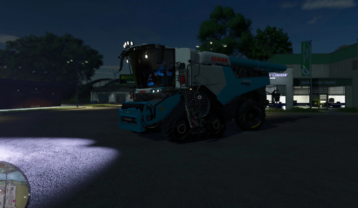 fs25-mods,  FS25 mod: Custom Claas Lexion 8900 in night setting, Farming Simulator 25.