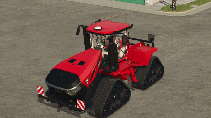 fs25-mods, Case IH Steiger 715 tractor mod in Farming Simulator 25, showcasing red design and track tires.