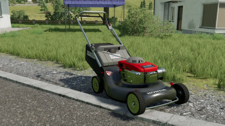 fs25-mods,  FS25 Honda Push Mower v1.0.0.0 mod in Farming Simulator 25, featuring realistic design on a lawn.