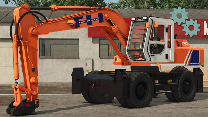 fs25-mods,  Hitachi FH200W excavator mod for Farming Simulator 25, showcasing detailed design and functionality. FS25 mods.