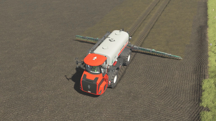 fs25-mods,  FS25 Holmer Pack v1.0.0.0 mod showing a red and white agricultural vehicle in a field.