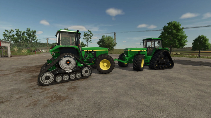 fs25-mods, FS25 mod showcasing John Deere 4755 Edit v1.0.0.0 with two tractors on a sunny day.