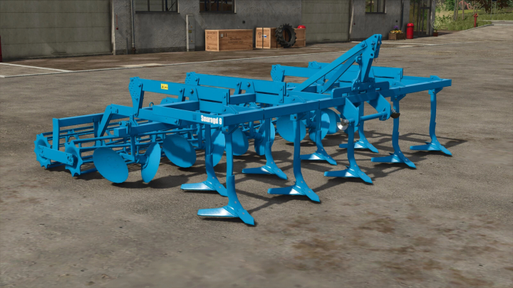 fs25-mods,  FS25 mod Lemken Smaragd 9/400 v1.0.0.0 in Farming Simulator 25, featuring a blue cultivator tool.