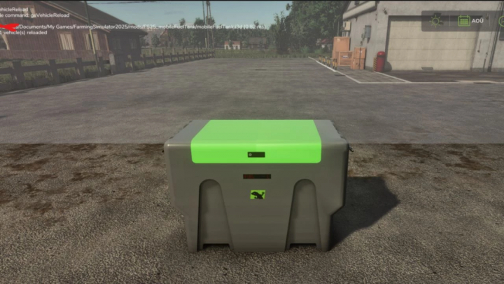 fs25-mods,  Farming Simulator 25 mod showing a mobile fuel tank in a parking area. FS25 mods enhance gameplay with practical tools.