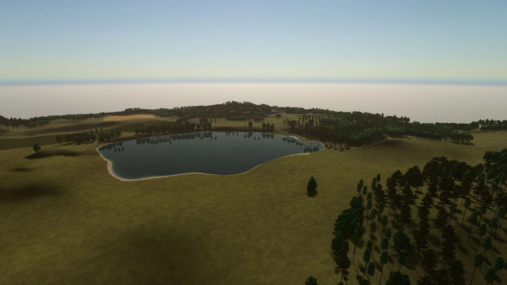 fs25-mods,  Scenic view of a lake and forest in Pampa lands mod for FS25.