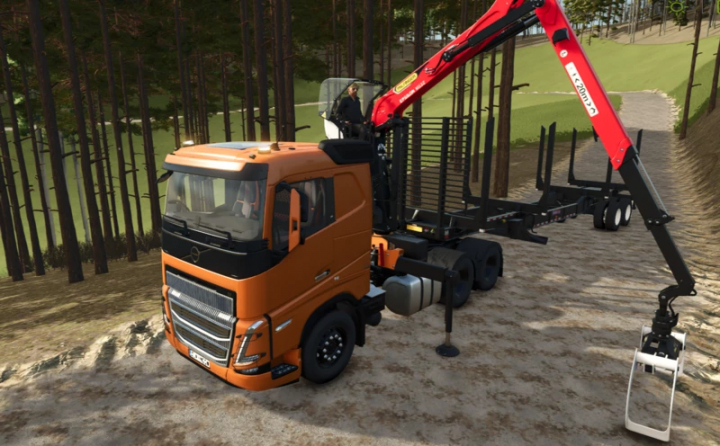 fs25-mods,  FS25 mods: Orange log truck with crane in forest, Pinzgau v1.0.0.0