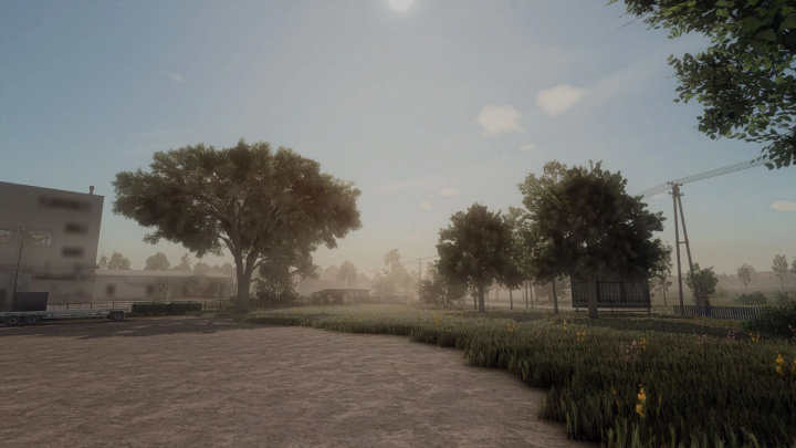 fs25-mods,  Farming Simulator 25 with Shader ASPX 2 mod, showcasing enhanced graphics in a rural landscape.