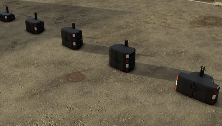 fs25-mods,  FS25 mod Steyr Weight Pack v1.0.0.0, showing multiple tractor weights on a concrete surface.