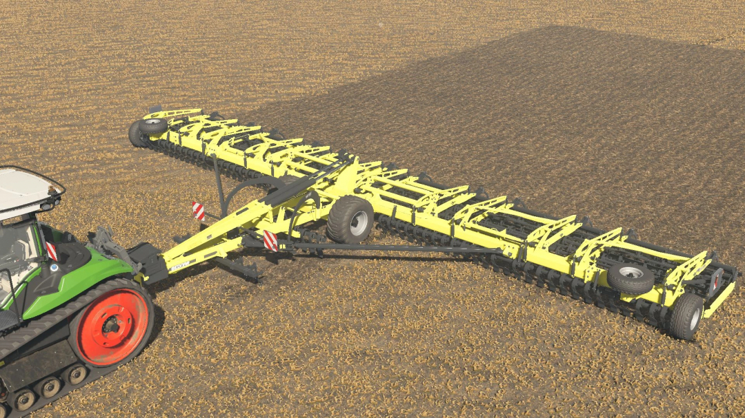 FS25 mods: Bednar SWIFTER SM 18000 v1.0.0.0 attached to a tractor on a field.