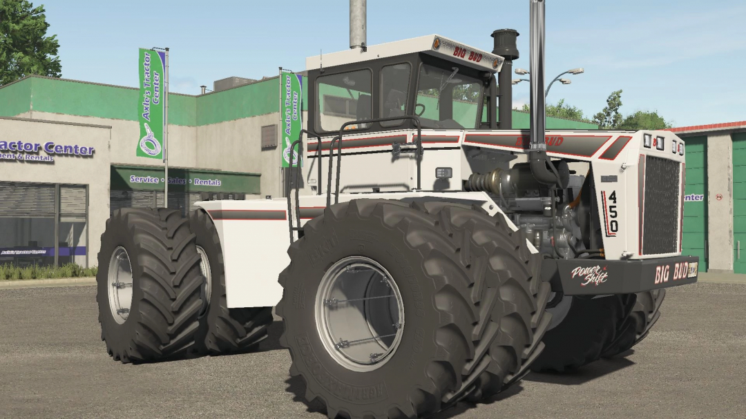 Big Bud 450 tractor mod in FS25 shown at a tractor center.