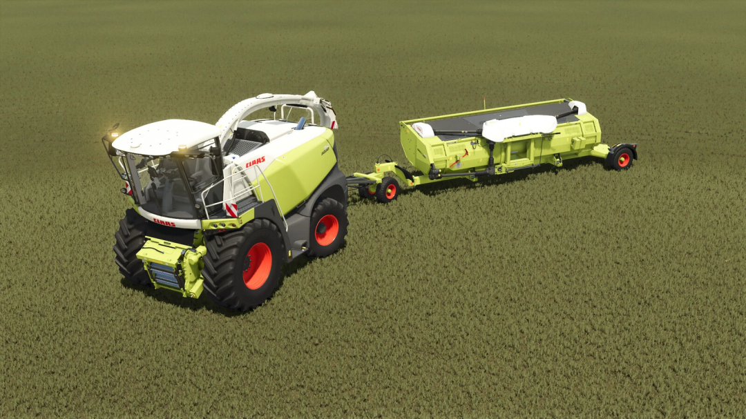 CLAAS tractor with DIRECT DISC 600 mod in FS25 field. FS25 mods enhance gameplay in Farming Simulator 25.