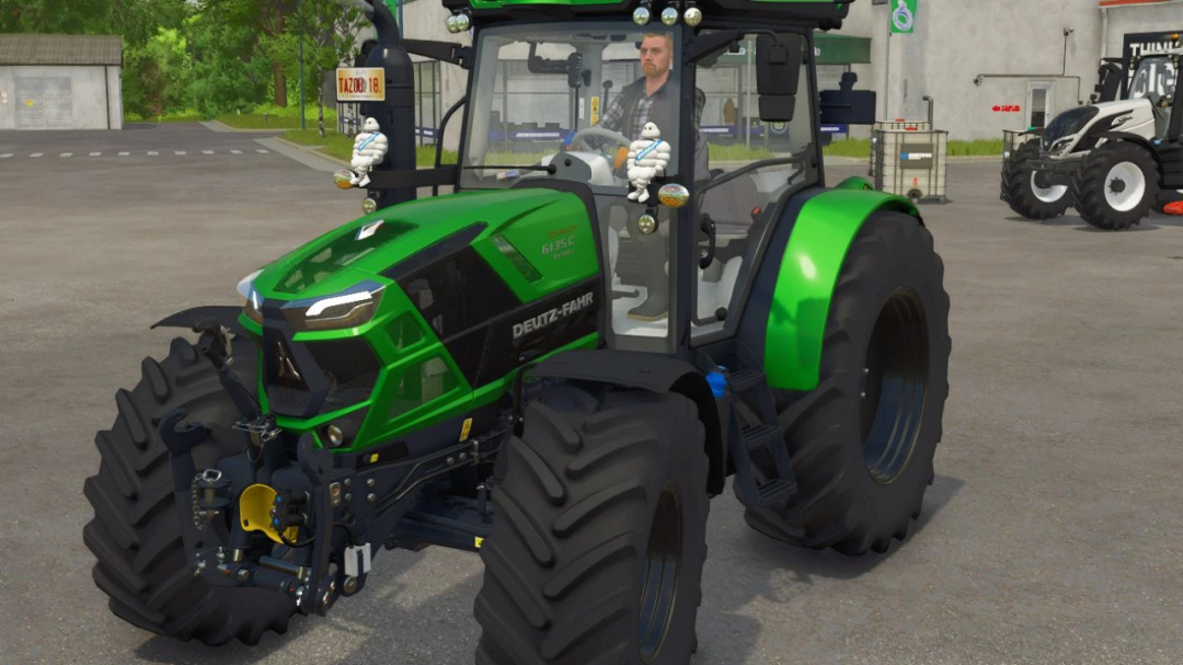 Deutz Fahr 6C RVshift 2024 v1.0.0.0 mod in FS25, green tractor view.