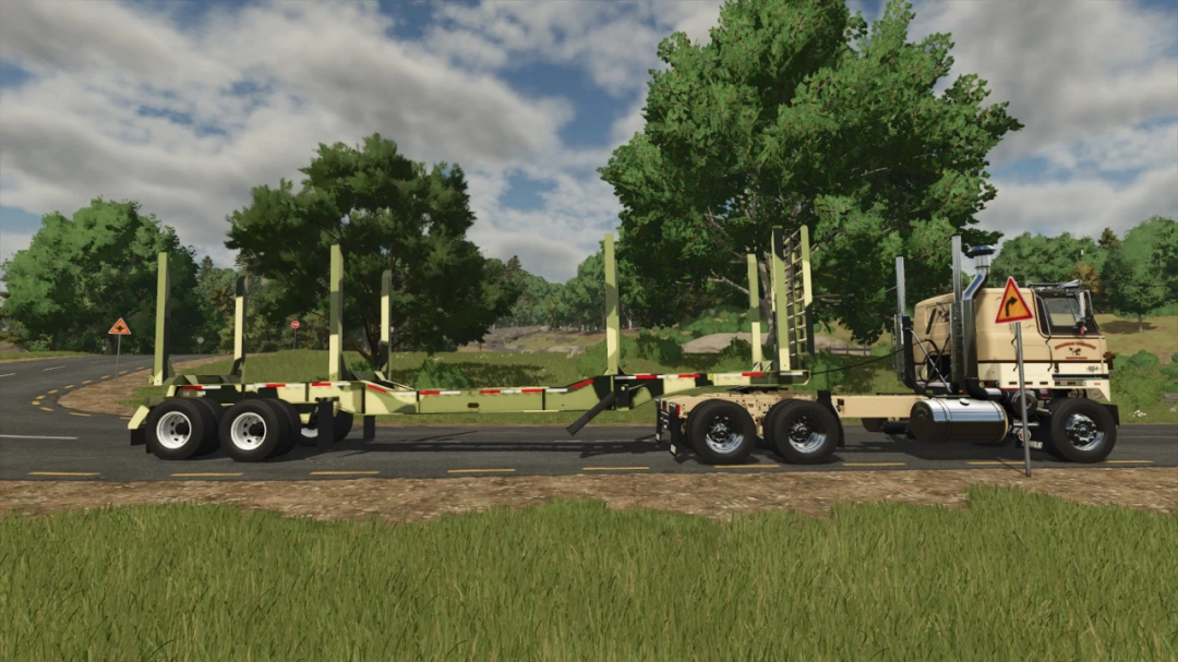 FS25 FT40 Trailer mod version 1.0.0.0 displayed on a road with greenery in Farming Simulator 25.