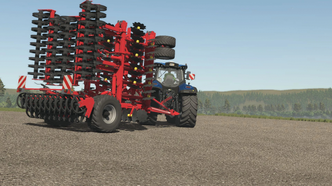 FS25 mod image showing Horsch Joker 12 RT v1.0.0.0 attached to a tractor on a farm field.