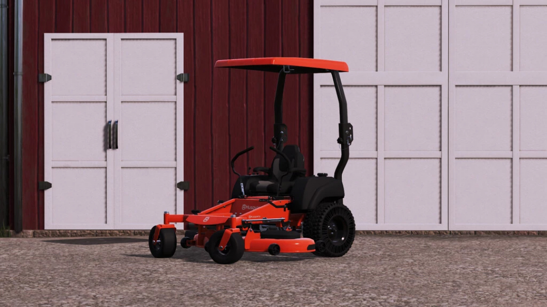 FS22 mod Husqvarna MZ54 v1.0.0.0 in front of a red barn in Farming Simulator 22.