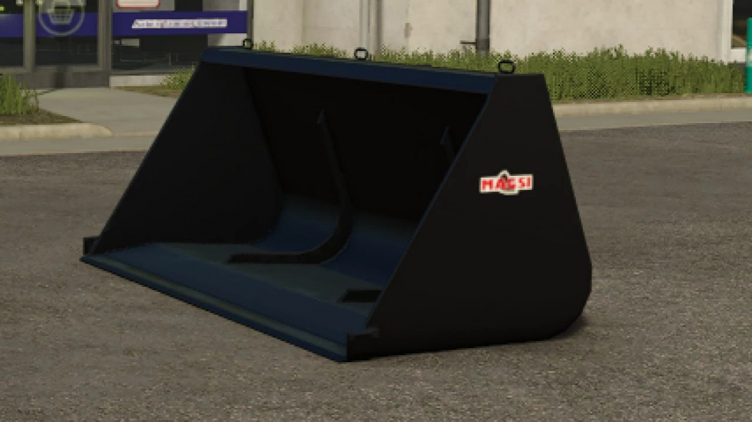 FS25 mod Magsi Universal 5000L v1.0.0.0 scoop attachment on pavement.