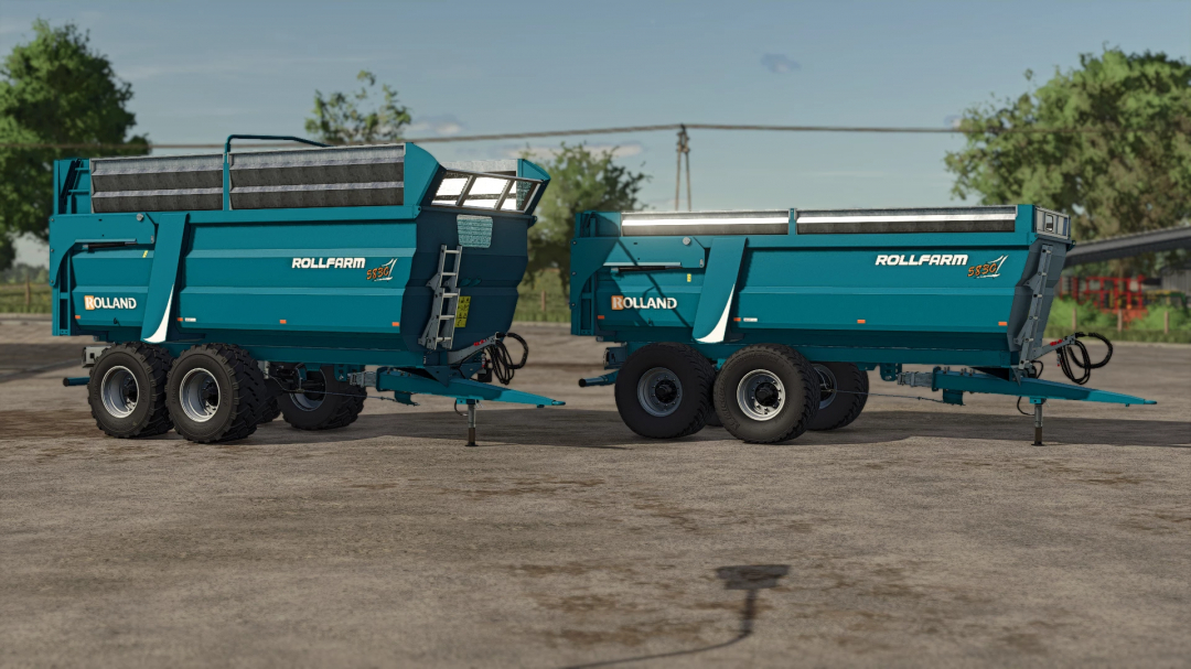 FS25 mods: Rolland Rollfarm 5830 v1.0.0.1 trailer in Farming Simulator 25.