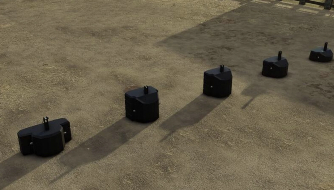 FS25 mod image showing Steyr Weight Pack v1.0.0.0 on a dirt surface.