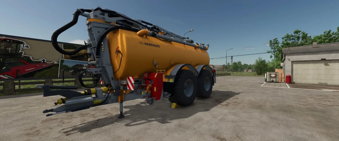 FS25 Veenhuis Pack v1.0.0.0 mod: yellow Veenhuis tank trailer in Farming Simulator 25.