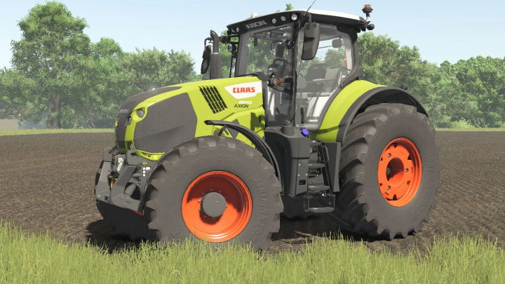 fs25-mods,  Claas Axion 800 tractor mod in FS25, showcasing realistic design on a field.