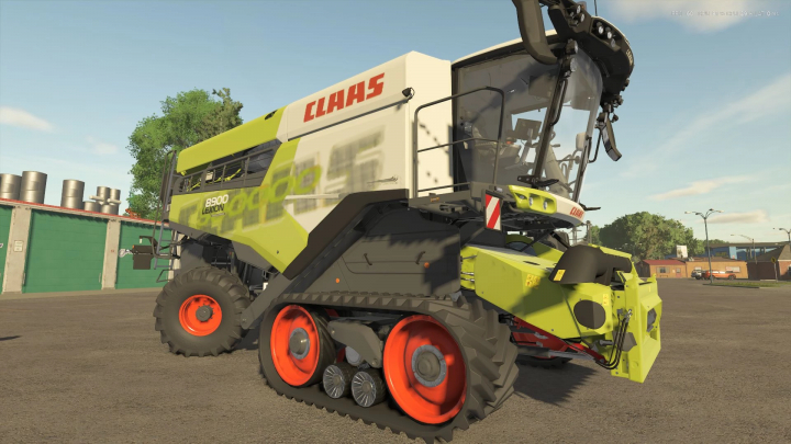 fs25-mods,  Farming Simulator 25 mod: Claas Lexion 2023 500000 decal v1.0.0.0 combine harvester on pavement.