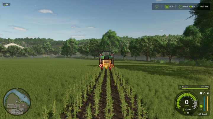 fs25-mods, FS25 mod Damcon PL-75 Edit v1.0.0.0 in use, planting saplings in a field.