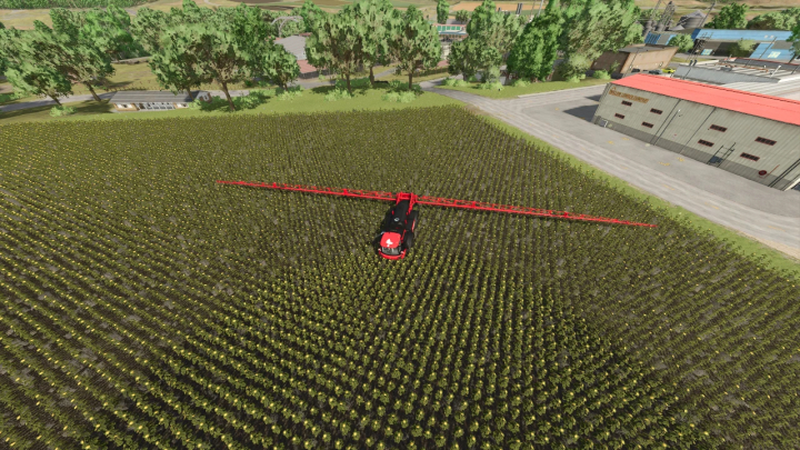 fs25-mods,  FS25 Condor Endurance Sprayer in action on a large field in Farming Simulator 25.