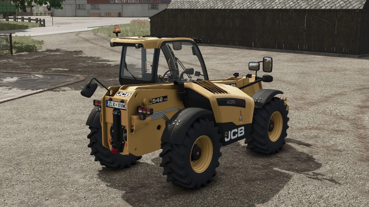 fs25-mods,  JCB 542-70 mod in Farming Simulator 25, showcasing a detailed agricultural vehicle in a farm setting.