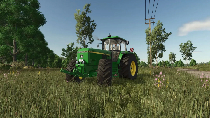 fs25-mods, John Deere 4955 tractor mod in FS25, showcasing realistic farm scenery.